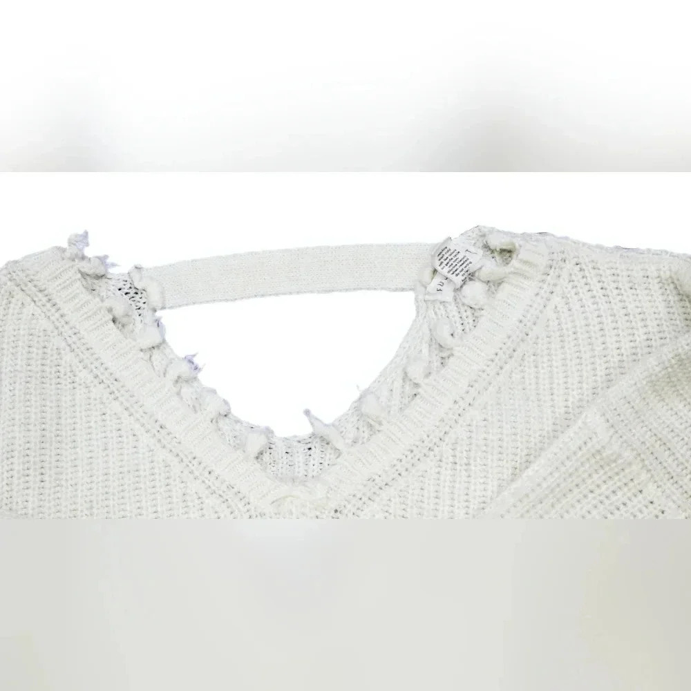 Full Tilt, Size L, Cream Destroyed Sweater - Picture 4 of 16